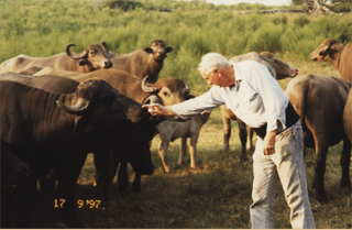 Johnny Fortune loving his animals